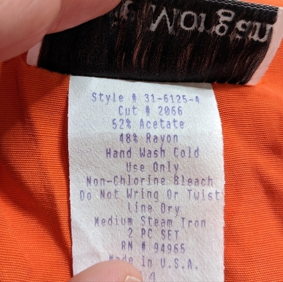 NWT Vintage Barrie Morgan pink orange sleeveless button up top 14 - Picture 8 of 9